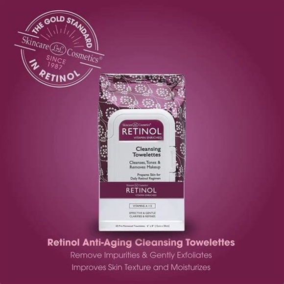 [Lot of 3] NEW Livaura Skincare Cosmetics Retinol Cleansing Wipes 60 Ct - Picture 4 of 14